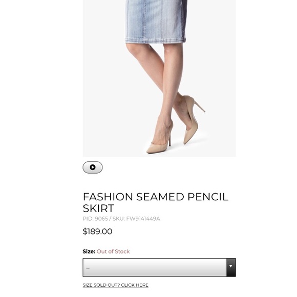 7 For all Mankind Pencil Denim Skirt 28 - Picture 5 of 8